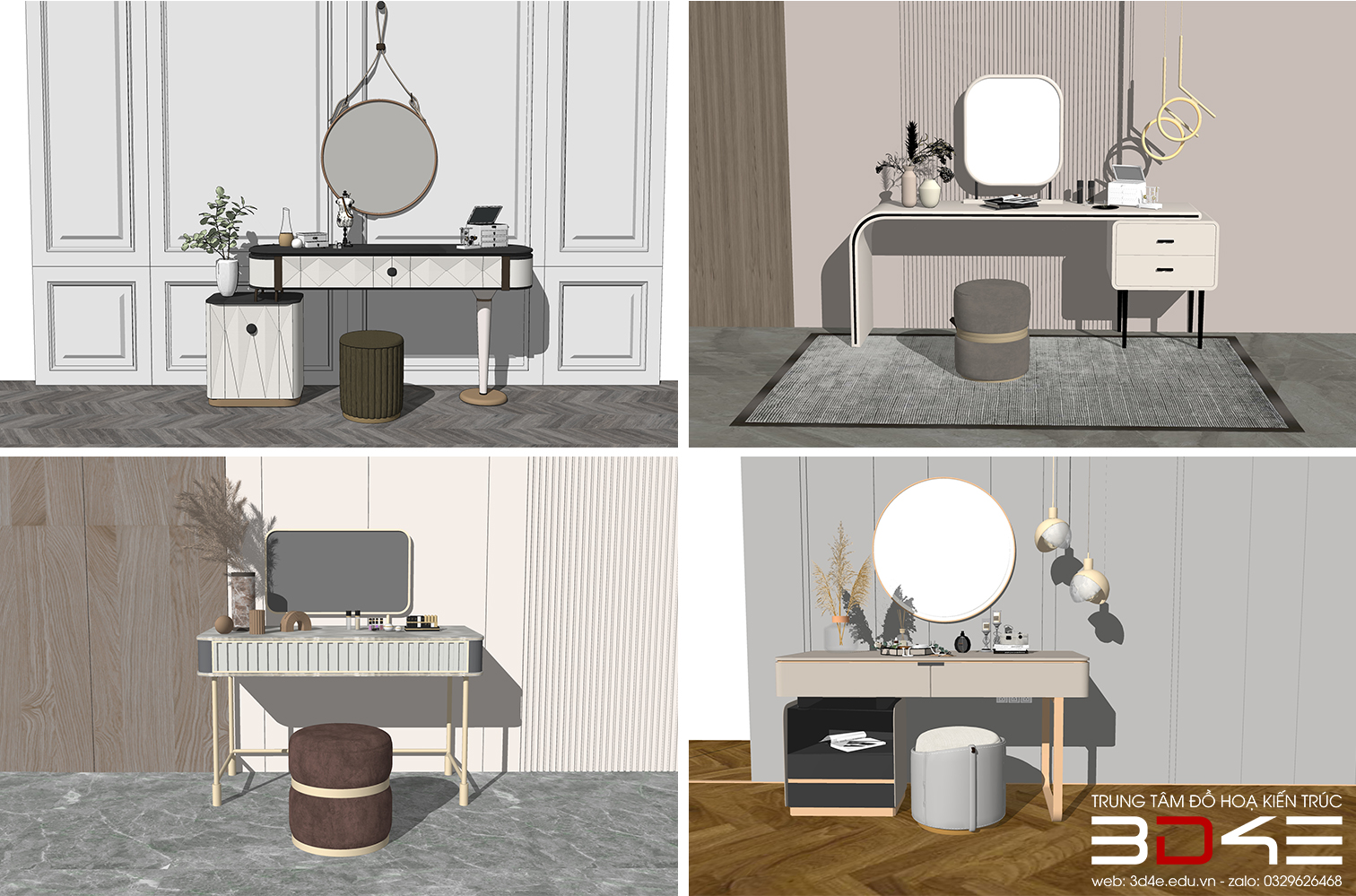 [SKETCHUP] THƯ VIỆN - BÀN TRANG ĐIỂM