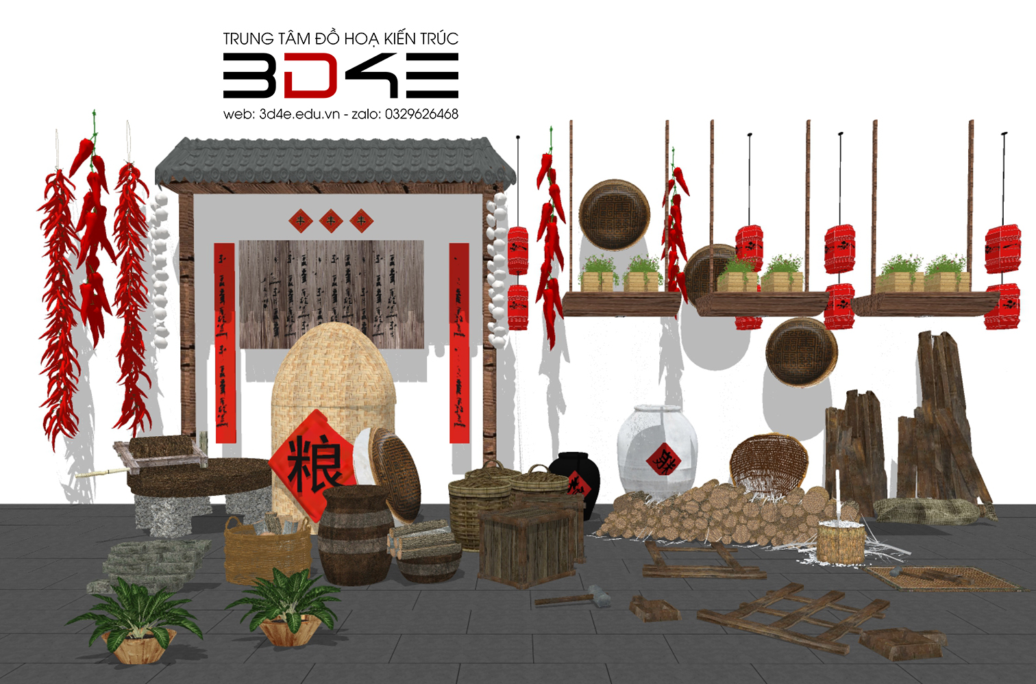 [SKETCHUP] THƯ VIỆN - ĐỒ DECOR CẢNH QUÊ