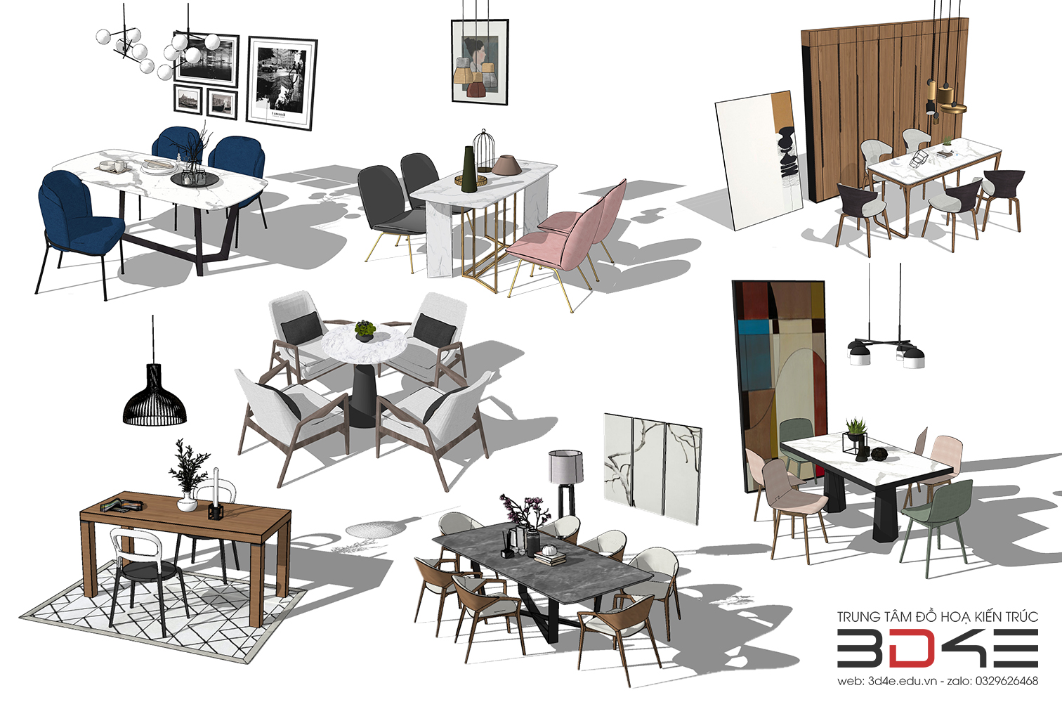 [SKETCHUP] THƯ VIỆN - BÀN ĂN 2