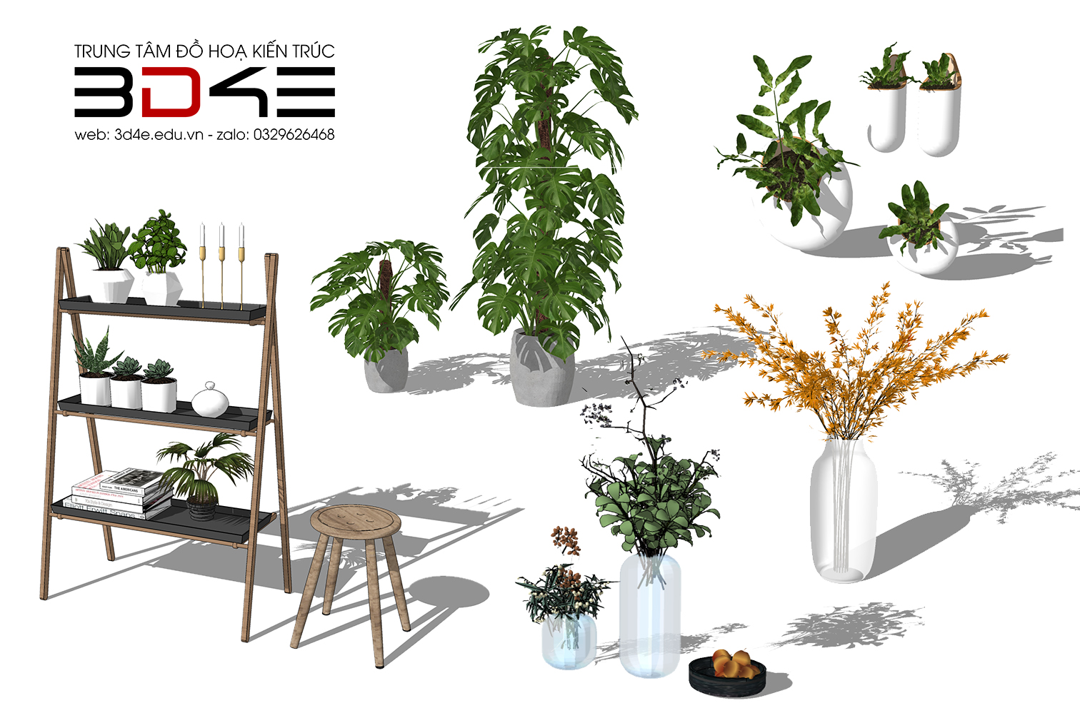 [SKETCHUP] THƯ VIỆN - CHẬU CÂY, BÌNH HOA