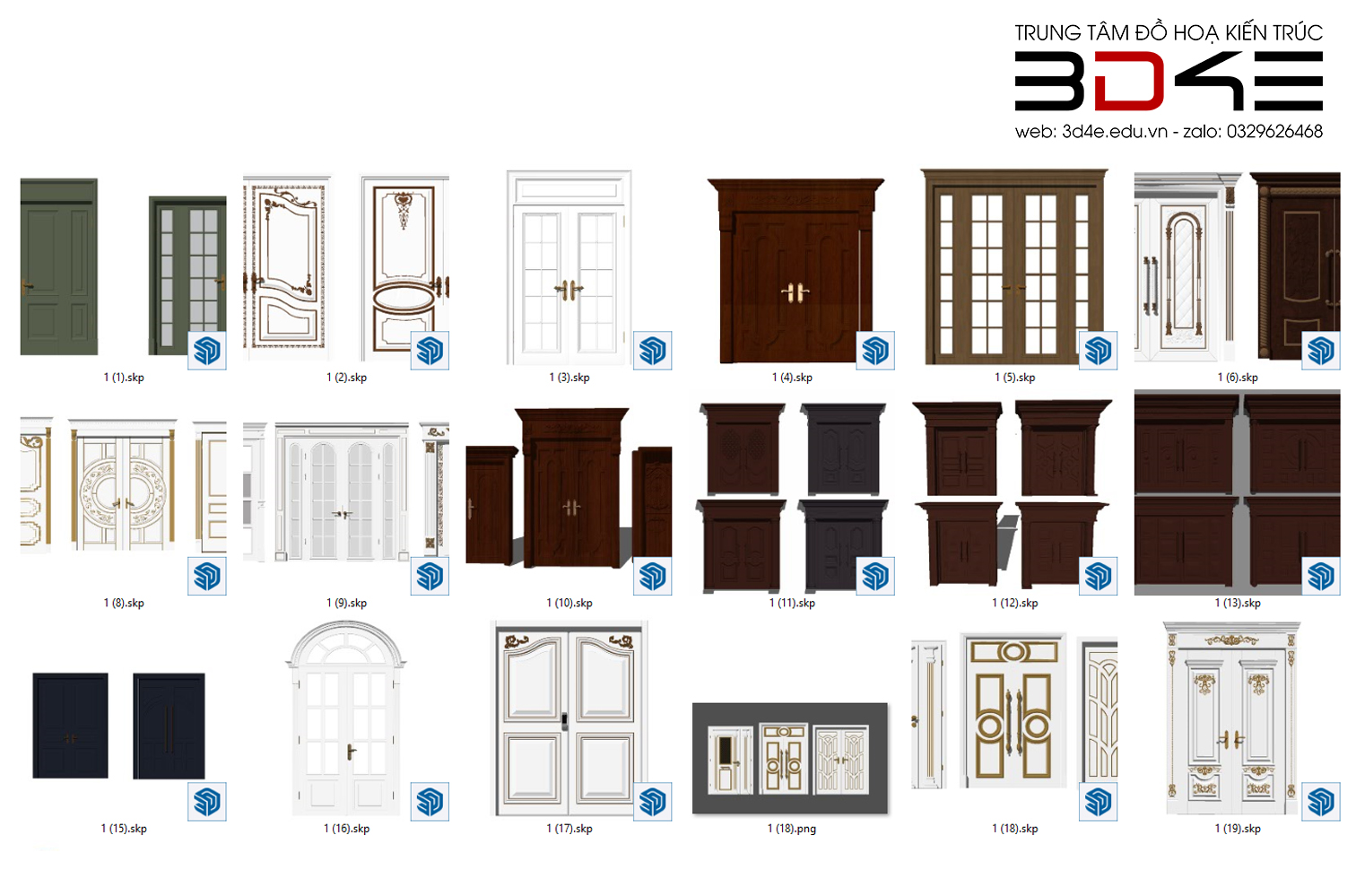 [SKETCHUP] THƯ VIỆN - CỬA 1