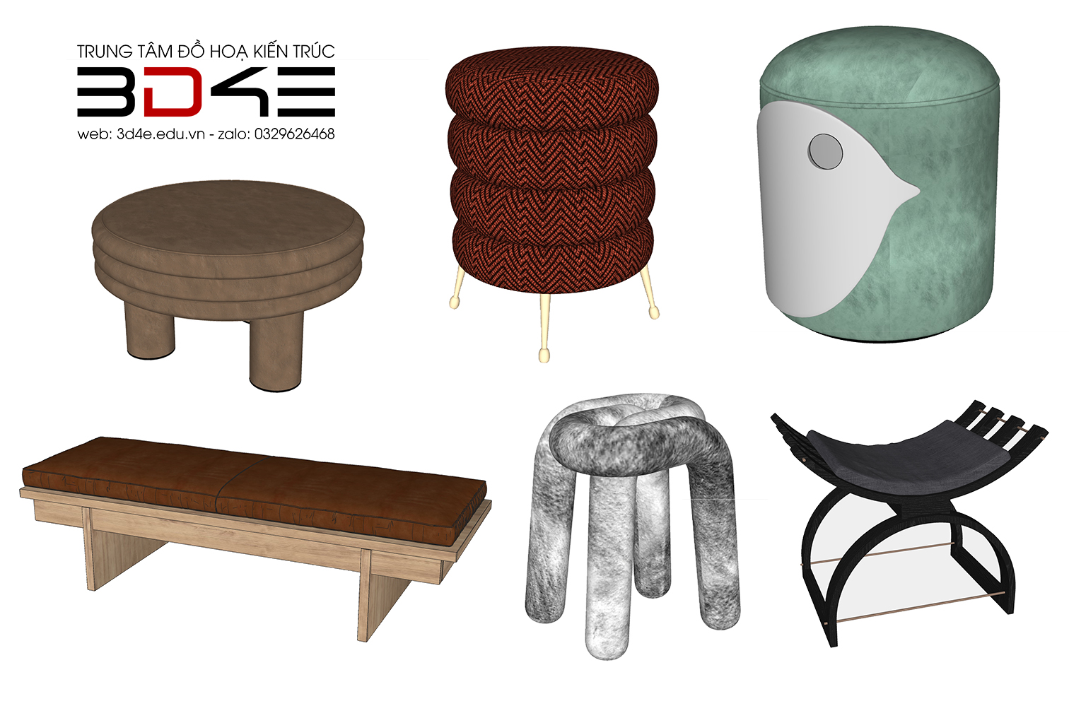 [SKETCHUP] THƯ VIỆN - GHẾ ĐÔN