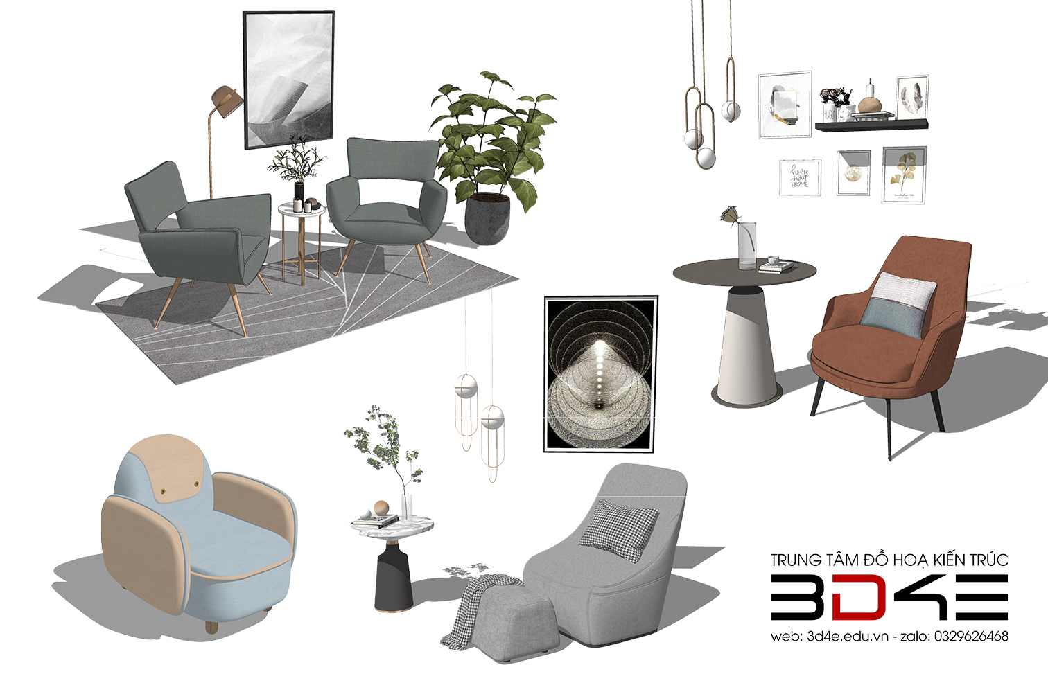 [SKETCHUP] THƯ VIỆN - GHẾ ĐƠN 1