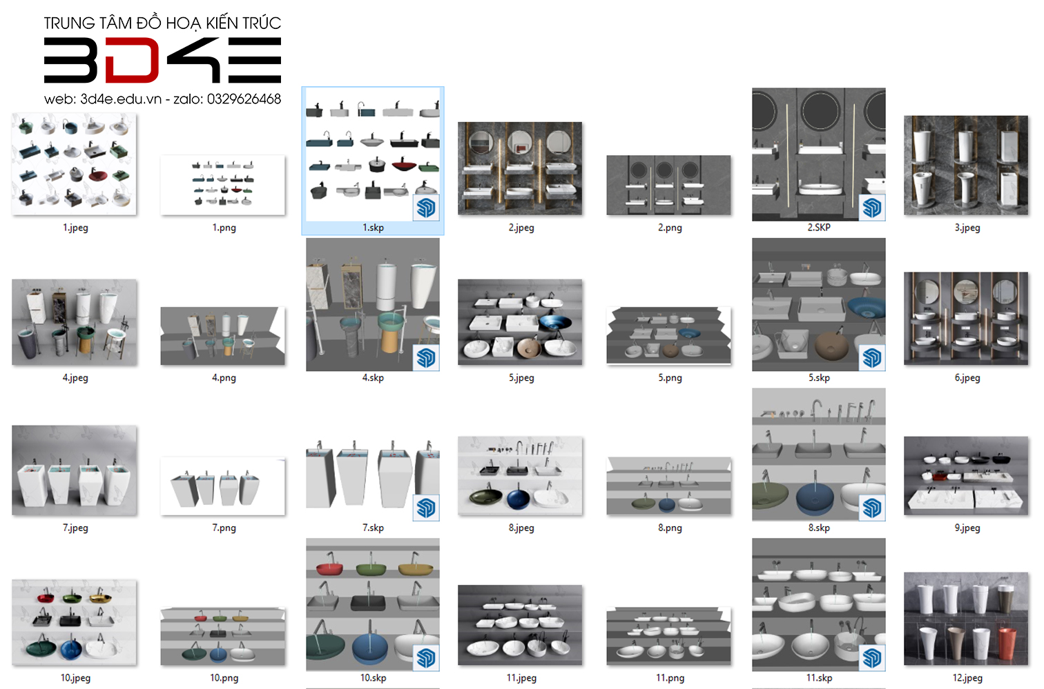 [SKETCHUP] THƯ VIỆN - LAVABO 1