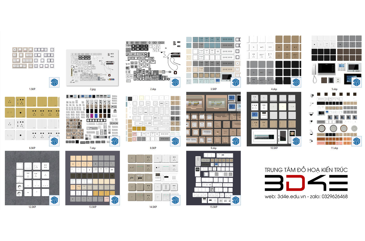 [SKETCHUP] THƯ VIỆN - Ổ ĐIỆN